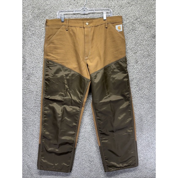 Carhartt Mens Vintage WU256 Double Knee Brown BRUSH PANTS 38x30 USA Made NEW-WOT